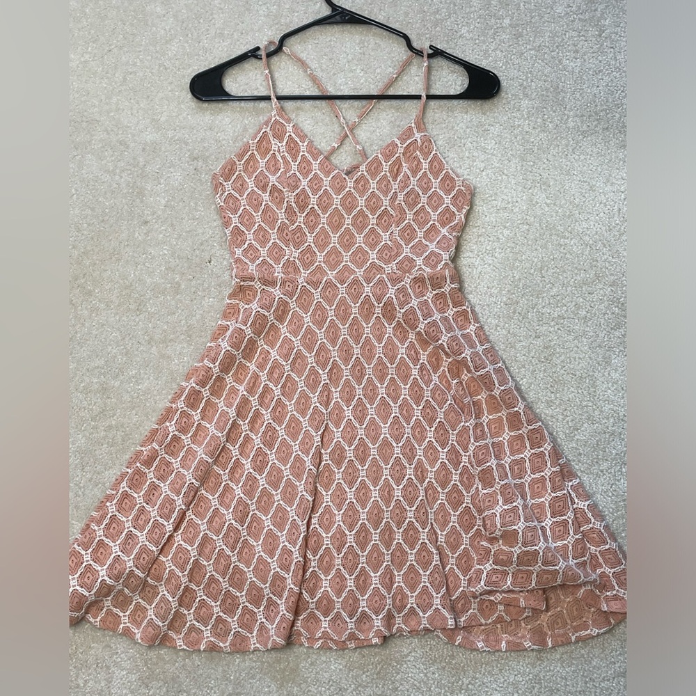 Pink crochet summer dress